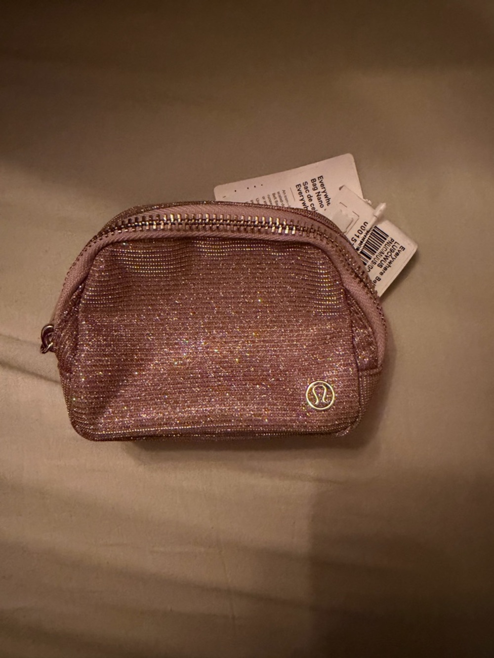 lululemon athletica Pink Glitter Cosmetic Pouch (Nano)